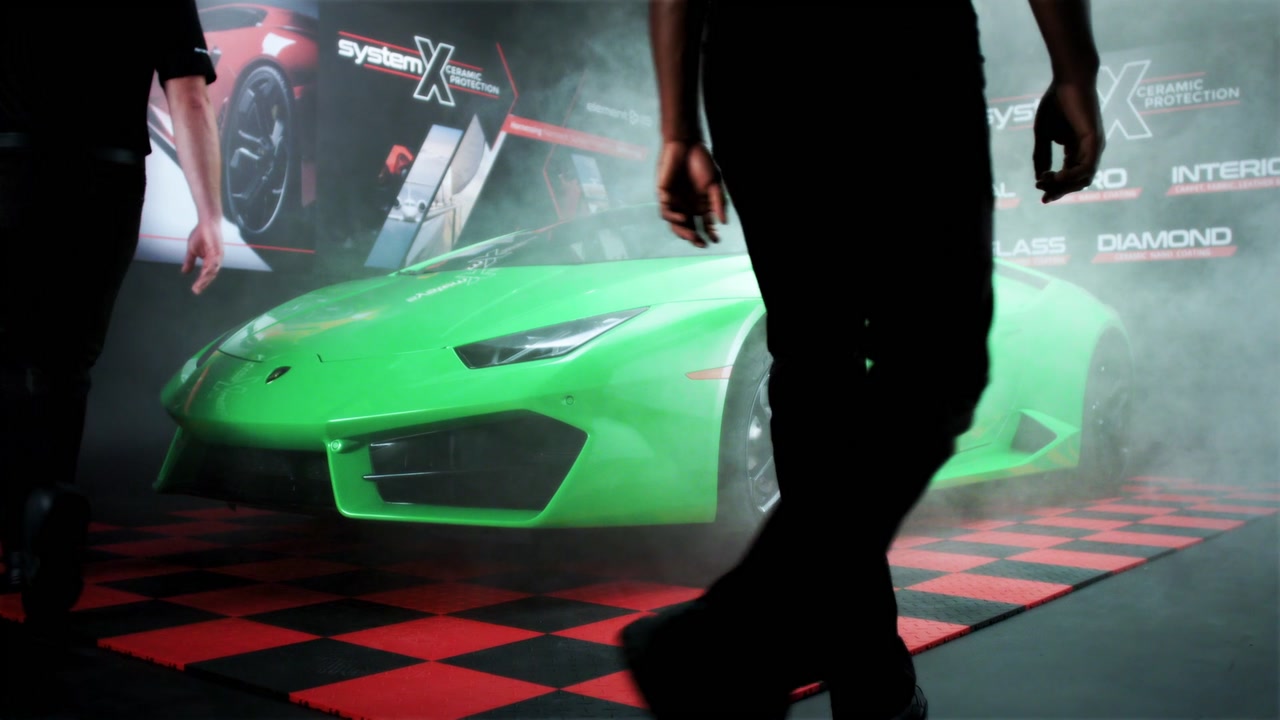 Green performance car featured in the System X automotive film